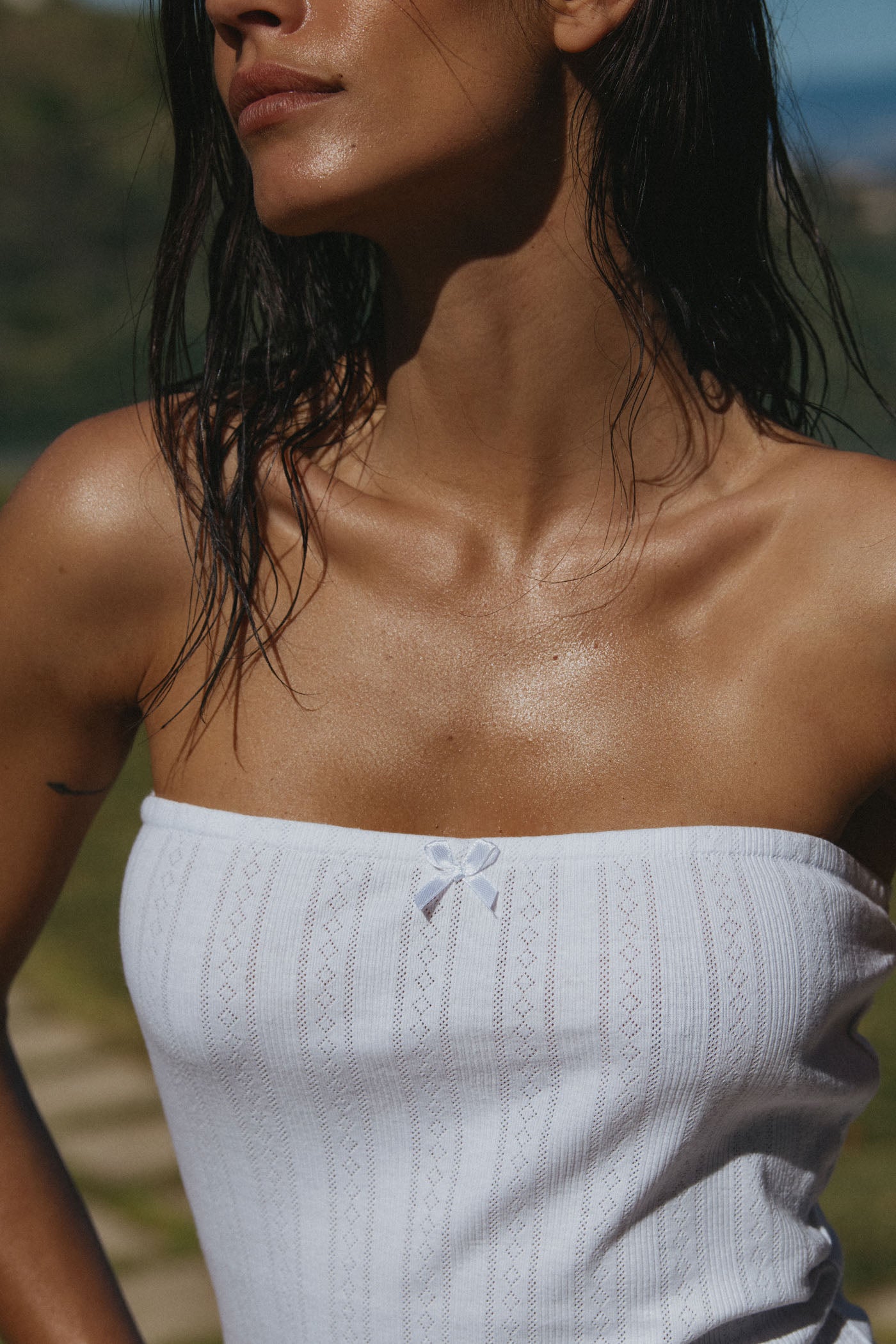 Cora Bandeau Dress (White)